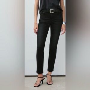 AYR The Stir Jeans Nox Black 28S Short Petite Cropped Stovepipe Stretch
